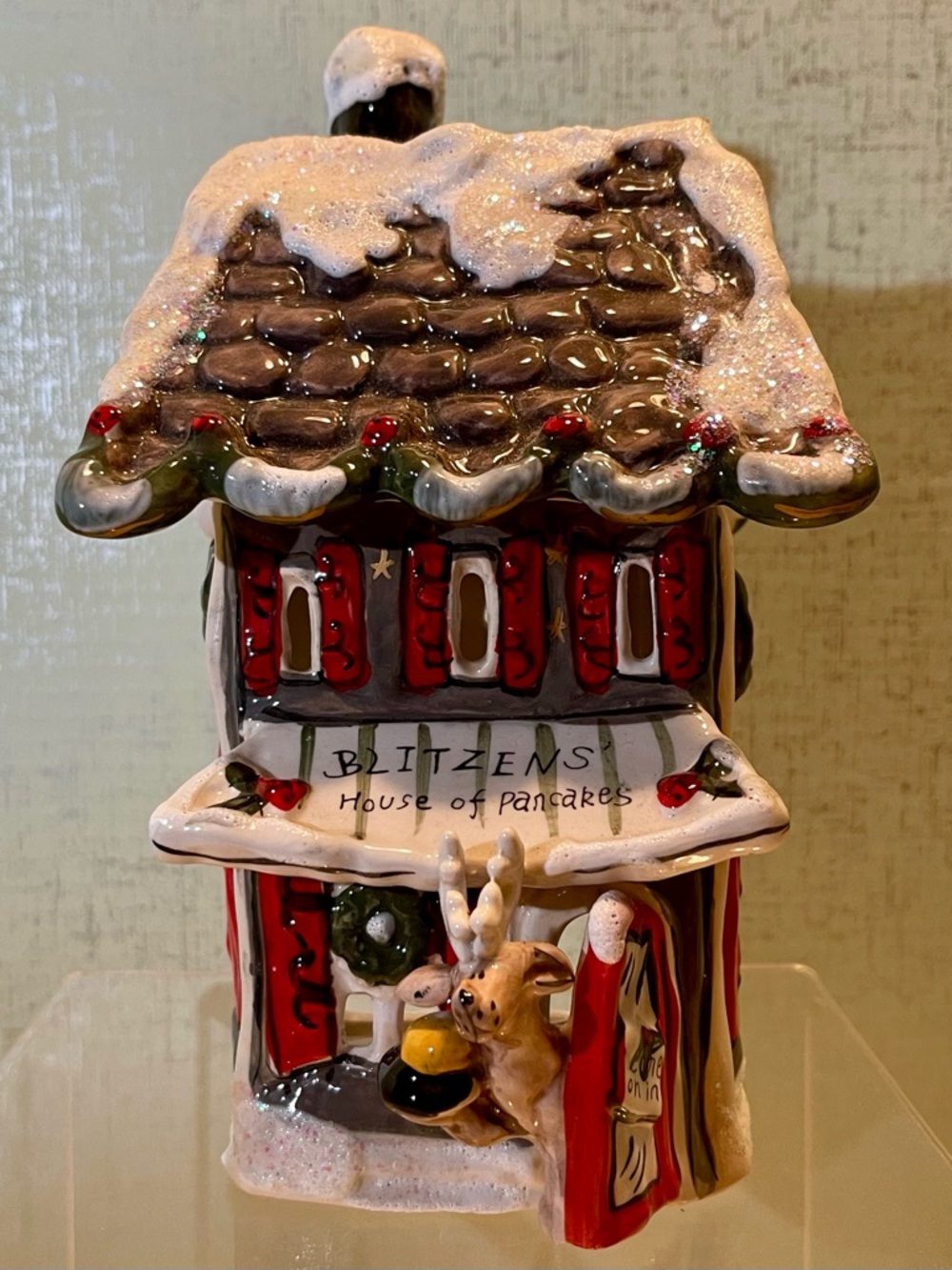 CLAYWORKS CERAMIC TEALIGHT HOLDER BLITZENS HOUSE OF PANCAKES EXC CONDITION